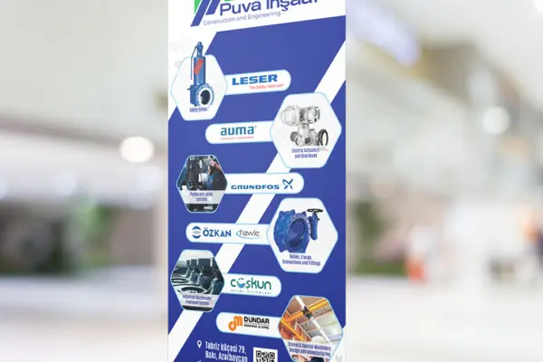 Puva İnşaat şirkəti üçün Roll Up reklam
