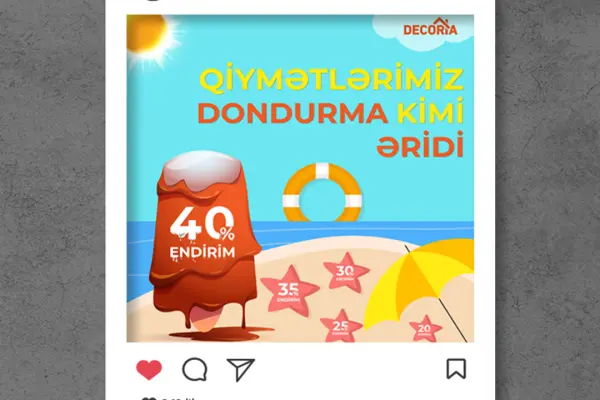 DECORIA şirkəti üçün müasir SMM postlar