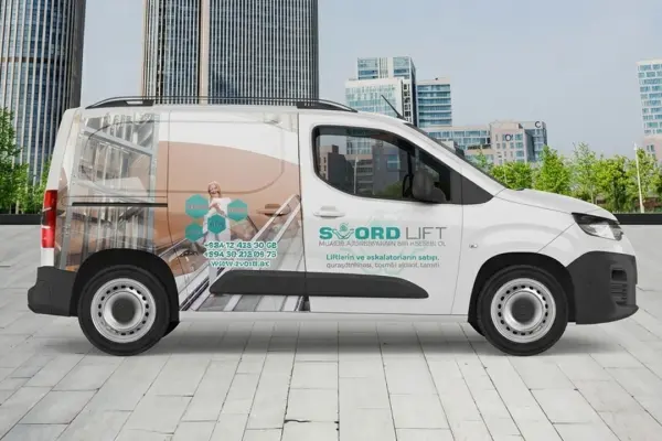 SVORD Lift şirkəti üçün avtomobil üzərində reklam